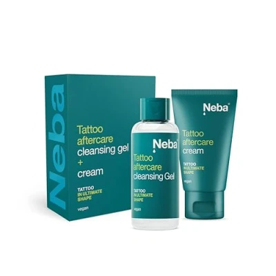 Abbildung von NEBA Tattoo Pflege 2er Set Creme Frisches 50 ml &amp; Waschgel 100 Care für Frische Tattoos geeignet Vegan Sanfte Feuchtigkeitspflege