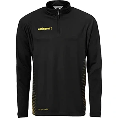 Abbildung von Uhlsport Herren Score 1/4 Zip Top Sweatshirt, schwarz/Fluo gelb, XXXL