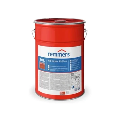 Abbildung von Remmers HK Lasur 3in1 [plus] mahagoni, matt, 20 Liter, Lösemittelreduzierte Premium Holzschutz für außen, 3in1, schnelltrocknend, langlebig