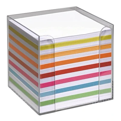 Abbildung von folia Zettelbox transparent inkl. Notizzettel farbig sortiert 700 Stück