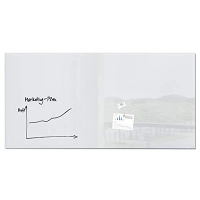 Abbildung von SIGEL GL225 Großes Premium Glas Whiteboard 200x100 cm super weiß hochglänzend, SGS geprüft, einfache Montage, incl. 2 starke Magnete, Magnettafel Artverum