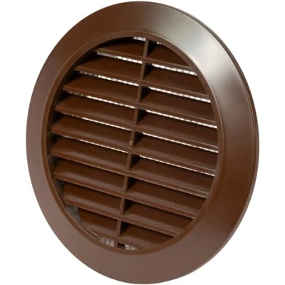 Abbildung von Vent Systems 90 mm Braun Lüftungsabdeckung Runde Lüftungsschlitze Grillabdeckung Integrierter Insektenschutz HVAC Lüftungsöffnungen für Badezimmer, Heimbüro, Küche