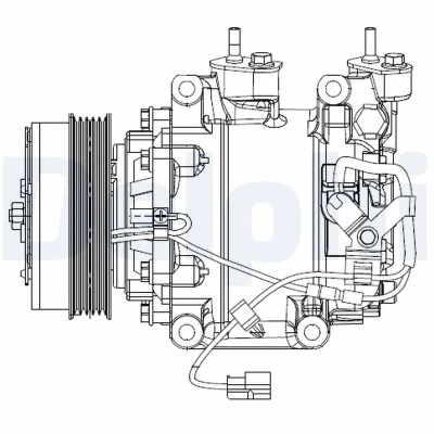 Abbildung von DELPHI CS20510 Kompressor scroll PAG 46 mit Kompressoröl HONDA: Jazz 3 Schrägheck