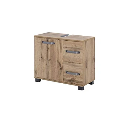 Abbildung von Schildmeyer Waschbeckenunterschrank &quot;Milan&quot;, Breite 65 cm, mit 1 Tür &amp; 2 Schubladen, Anschlagdämpfern