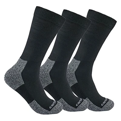 Abbildung von Carhartt Herren Mittelschwere Stretchsocken, 3er Pack Socken, Schwarz, Large