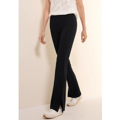 Abbildung von Cecil Bootcut MIT Schlitz Stoffhose, Damen, Größe: Medium, Schwarz