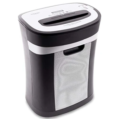 Abbildung von Duronic PS581 Aktenvernichter 15 Blatt Partikelschnitt P4 22 Liter Papierkorb Kreuzschnitt Schredder für Datenschutz Zerkleinerer Kreditkarten und CD Reisswolf mit Start Stopp Automatik