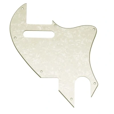 Abbildung von Musiclily Pro 7 Löcher Gitarren Schlagbrett Pickguard für Fender F Hole Hybrid Tele Style E Gitarre, 4 lagig Aged White Pearl