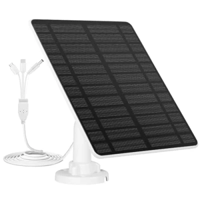 Abbildung von GuKKK Solarpanel für Eufy Kamera,6W Kamera Kompatibel,Kontinuierliche Stromversorgung,IP65 wasserdicht Security euf Cam,2C/2C Pro,2/2Pro,E20/E40 Aufladung