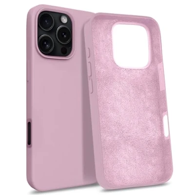 Abbildung von MyGadget Hülle für iPhone 16 Pro Gummierte Handyhülle [ 3 Layer Struktur ] Schutzhülle mit Soft Inlay &amp; Hardcase Cover außen Rosa