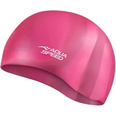 Abbildung von Aqua Speed Bunt Badekappe + Kleines Mikrofaserhandtuch Damen &amp; Herren Bademütze Silikon bunte Badehüte für Kinder Erwachsene wasserdichte Schwimmhaube Badehaube, Kappen Designs:68. / 35