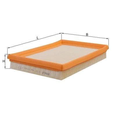 Abbildung von MAHLE ORIGINAL LX 687 Luftfilter 39,0 178 257 Filtereinsatz VOLKSWAGEN: Golf Plus / Crossgolf, Lupo 3L, Touran I, OPEL: Astra F CC