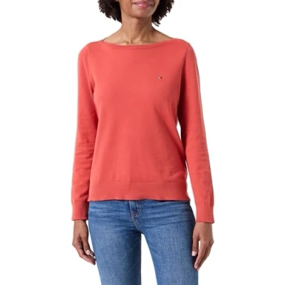 Abbildung von Tommy Hilfiger Stitch BOAT Strickpullover, Damen, Größe: XXS, Terra red