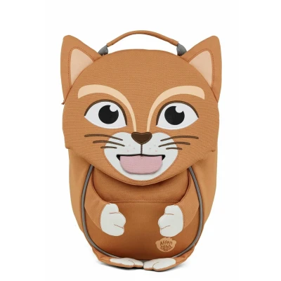 Abbildung von Affenzahn Kleiner Freund Kindergarten Rucksack für 1 3 Jährige Ergonomisch Reflektierend Ziehzunge mit Namensschild Katze Braun