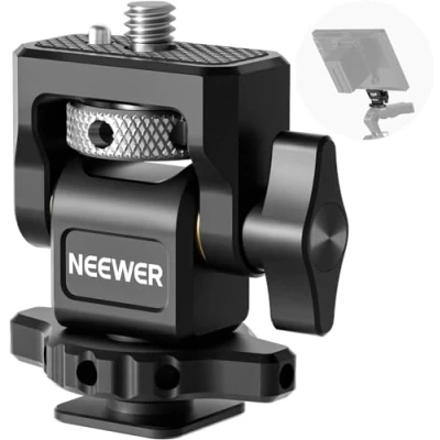 Abbildung von NEEWER Feldmonitorhalterung mit Cold Shoe(2er),1/4&quot; Schraube für 5&quot; &amp; 7&quot; Kamera Monitor Mount, 360 drehbar einstellbare 180 Neigungsdämpfung, kompatibel SmallRig Cage Atomos Ninja V, MA006