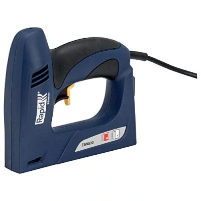 Abbildung von Rapid Elektrotacker ESN530 für Holz und Stoffe, Flache Front, Softgrip, Klammern Typ 53, 6 14mm Nägel 8, 15mm