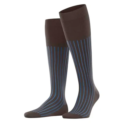 Abbildung von FALKE Herren Shadow M KH Baumwolle lang Gemustert 1 Paar Kniestrümpfe, Braun (Bison 5183) neu umweltfreundlich, 39 40