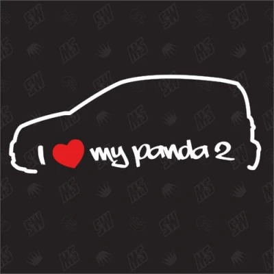 Abbildung von speedwerk motorwear I Love My FIAT Panda 2 Sticker Bj.03 12