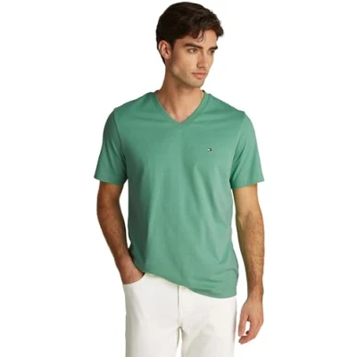 Abbildung von Tommy Hilfiger Essential V NECK TEE Tshirt basic, Herren, Größe: Medium, Fort green