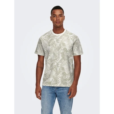 Abbildung von ONLY &amp; SONS Rundhalsshirt ONSPERRY LIFE REG LEAF AOP SS TEE