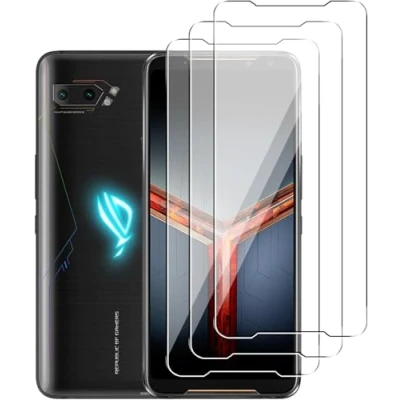 Abbildung von Jinyunlai Panzer Schutz Glas für Asus ROG Phone 2 Panzerglas, HD Displayschutzfolie, 9H Härte Schutzglas Schutzfolie, Frei von Kratzern, Ultra klar Panzerfolie 3 Stück