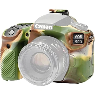 Abbildung von easyCover Silikon Kameratasche Schutz für Ihre Kamera Canon 90D Camouflage
