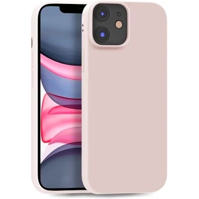 Abbildung von MyGadget Hülle kompatibel mit iPhone 11 robuste Handyhülle TPU Case Slim Silikonhülle Back Cover Kratzfest Schutzhülle matt Baby Rosa