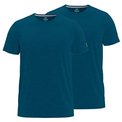 Abbildung von FORSBERG T Shirt Doppelpack zum Sparpreis einfarbig Rundhals hochwertig robust bequem guter Schnitt, Farbe:Petrol, Größe:M