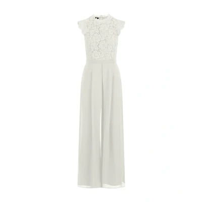 Abbildung von APART Overall mit Spitzenoberteil und weitem Bein, creme, 46