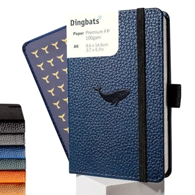 Abbildung von Dingbats* Tierwelt Kleines Notizbuch A6 Blanko Hardcover PU Leder Journal für Arbeit, Reisen Elastischer Verschluss, Stifthalter, Lesezeichen