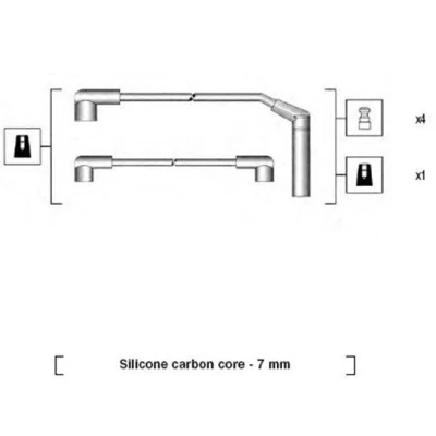 Abbildung von MAGNETI MARELLI 941285040867 Zündkabelsatz MITSUBISHI: L300 / Delica III Bus, II Kastenwagen, Lancer 2 Limousine