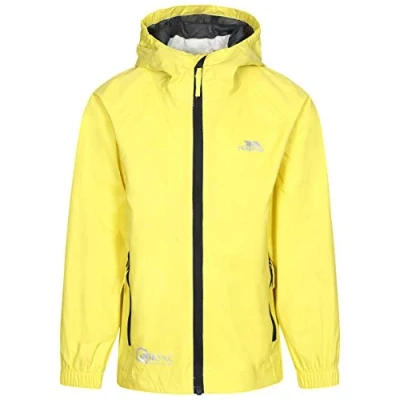 Abbildung von Trespass Qikpac Jacket, Yellow, 7/8, Kompakt Zusammenrollbare Wasserdichte Jacke für Kinder / Unisex Mädchen und Jungen, 7 8 Jahre, Gelb