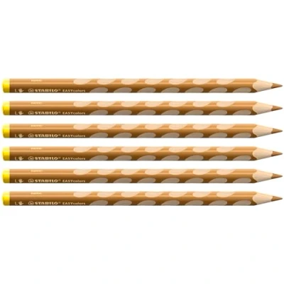 Abbildung von Ergonomischer Buntstift für Linkshänder STABILO EASYcolors 6er Pack ocker dunkel