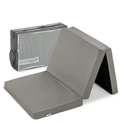 Abbildung von Hauck Baby Reisebett Sleeper 60 x 120 cm Grey, Matratze 60x120 für mit Tasche