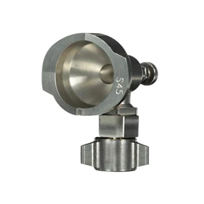 Abbildung von 3M PPS 2.0 Spritzpistolen Adapter #S45, 26140, 1/4 Zoll weiblich, R Winkel, 19 Gewinde BSP, verbindet ausgewählte Iwata Lackierpistole mit Farbsprühsystem, 1 Packung