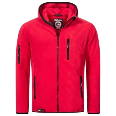 Abbildung von Rock Creek Herren Fleece Jacke Outdoor Wanderjacke Pullover Full Zip Hoodie Herrenjacke Fleecejacke Winterjacke Strickjacke Strickfleecejacke H 390 Rot 4XL