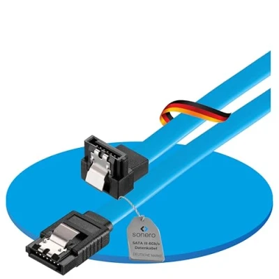 Abbildung von Sonero® SATA III 6Gb/s Datenkabel, 0,30m, gewinkelt, blau