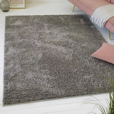 Abbildung von my home Hochflor Teppich &quot;Nickolas&quot;, rund, 30 mm Höhe, Langflor, Shaggy, dichter weicher Hochflor, uni farben, Wohnzimmer