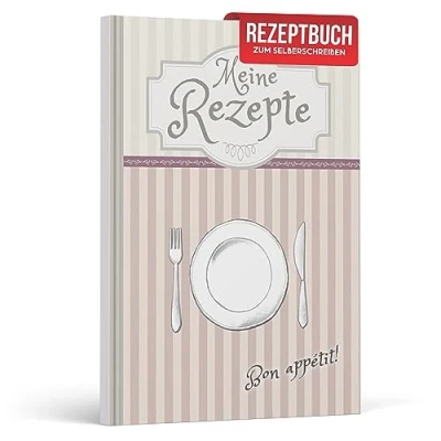 Abbildung von LifeDesign Notizbuch Rezeptbuch zum Selberschreiben, Kochbuch DIN A5, Hardcover, stabile Fadenbindung, edles Papier