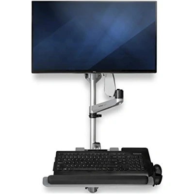 Abbildung von StarTech.com WALLSTSI1 Computer Workstation für die Wandmontage Beweglicher Monitorarm Tastaturarm Sitz Steh Schreibtisch