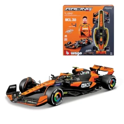 Abbildung von Bburago Modell Bausatz McLaren MCL38 (2024) #4 Norris Maßstab 1:24, mit 42 Teilen, Detaillierte F1 Replika offizieller Lizenz