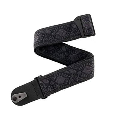 Abbildung von D&#039;Addario Pad Lock Gitarrengurt mit Verriegelung Gitarrenzubehör Gurt E Gitarre, Akustikgitarre, Akustikgitarre Gitarre &amp; Bassgitarre Monterey schwarz zweilagig