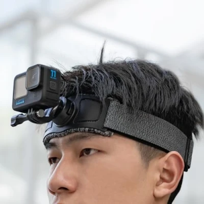 Abbildung von SUREWO Schnellspann Kopfgurt Halterung für GoPro, verstellbarer Trage Kopfgurt, kompatibel mit GoPro Hero 12/11/10/9/8/7/6/5, schwarz, DJI Osmo Action 4/3/2, Insta 360 und mehr