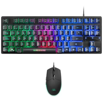 Abbildung von Mars Gaming MCPTKLES, RGB Combo Tastatur &amp; Maus 3200DPI, TKL Design, Spanische Sprache