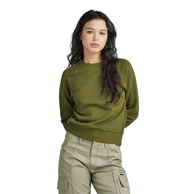 Abbildung von G STAR RAW Women&#039;s Sweats Raglan logo r sw wmn, Grün (dark olive D23461 D427 C744), S