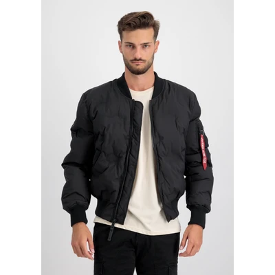 Abbildung von Alpha Industries MA1 LOGO Puffer Bomberjacke, Herren, Größe: Large, Black