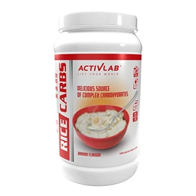 Abbildung von Activlab Rice Carbs 1 KG meal, Instant Pudding &quot;Reiscreme&quot; Optimale Konsistenz, Schnelle Zubereitung Post/Pre Workout Meal Fitnessstudio Bananengeschmack Messbecher Vege