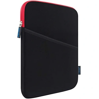 Abbildung von Lacdo Tablet Tasche Schutzhülle für iPad Mini 7 (A17 Pro)/6/5/4/3/2, Samsung Galaxy Tab A7 Lite 8.7&quot; / A 8&quot;, Lenovo M8 4 Plus/Tab 3 mit Samt Design Stoßfeste Blasen, Rot/Schwarz