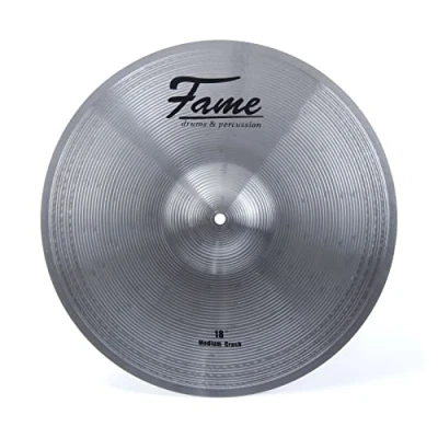 Abbildung von Fame Reflex 18&quot; Crash Ride Becken, Messing Legierung, Medium Thin, Robust, Langlebig, Obertonreicher Klang, Vielschichtiges Frequenzspektrum, Silver Brilliant Finish, Perfekt für Einsteiger&quot;