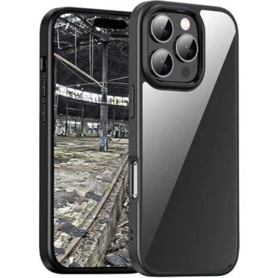Abbildung von JT Berlin BackCase Pankow Hybrid Hülle kompatibel mit Apple iPhone 16 Pro (Schutz nach US Militärstandard, Wireless Charging (Qi), Kamera &amp; Displayschutz) schwarz/transparent